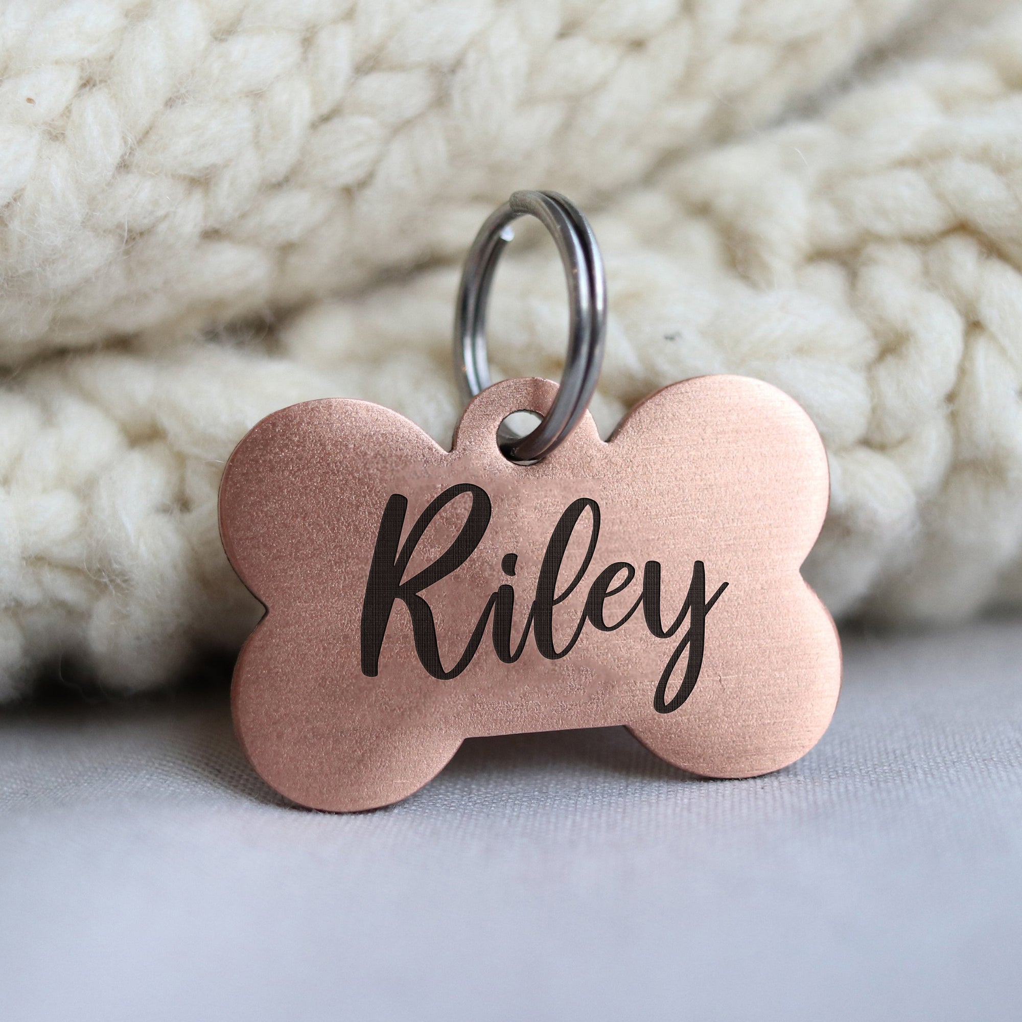 Engraved dog tag, personalized pet identification collar tag