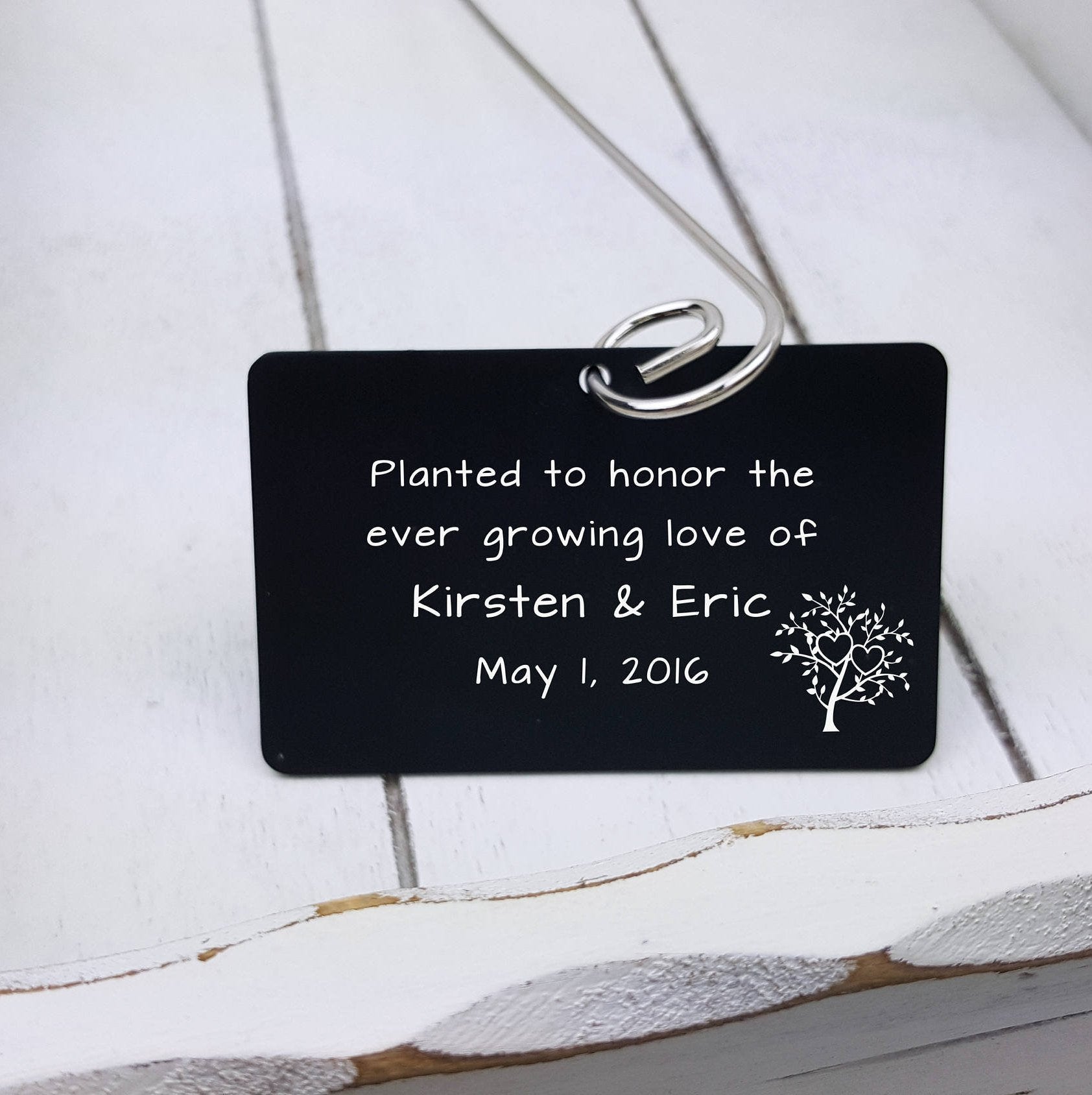 Laser Engraved Memorial Tag, "Chalk Board", Garden Markers, Personalized, Aluminum, Herb Plant Tag, Label with Spiral Stakes, FAM10011