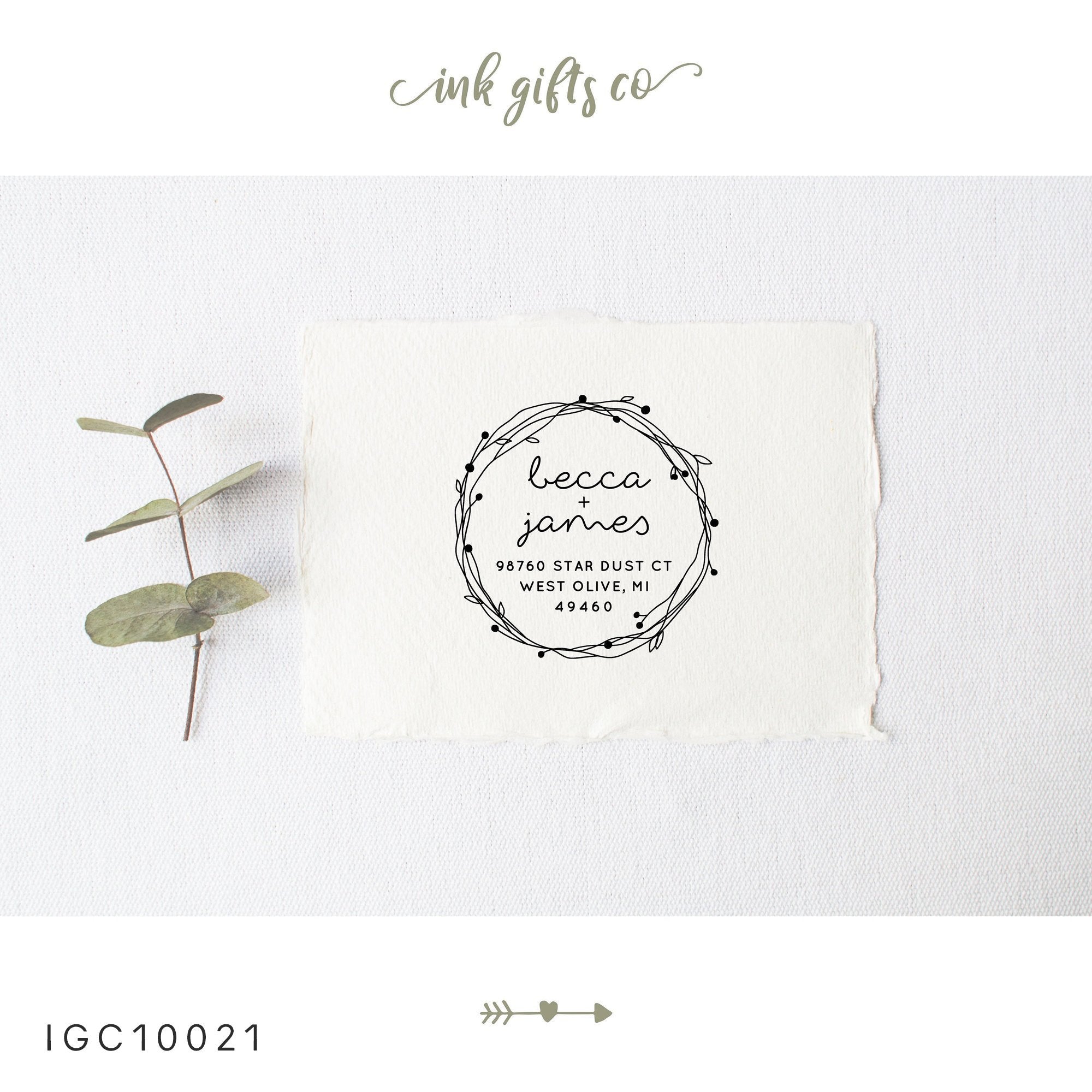 Return Address Stamp, Personalized Gift, Wedding Invitation, Pre Inked, Self Inking, RSVP Label, Couple Gifts, IGC10021