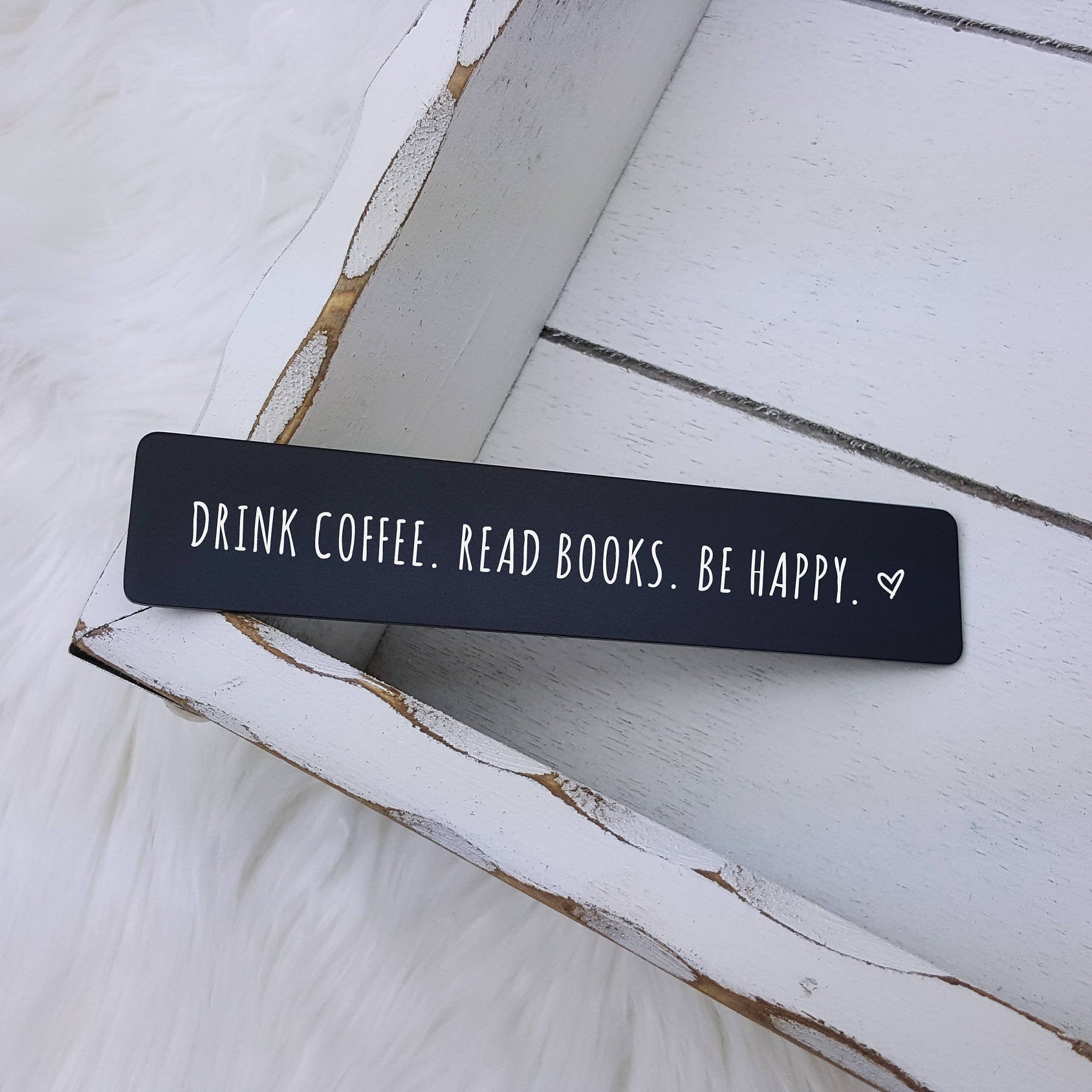 Laser Engraved Personalized Bookmark, Bookworm, Reader Gift, Coffee Quote,  Durable Metal, LGC10304